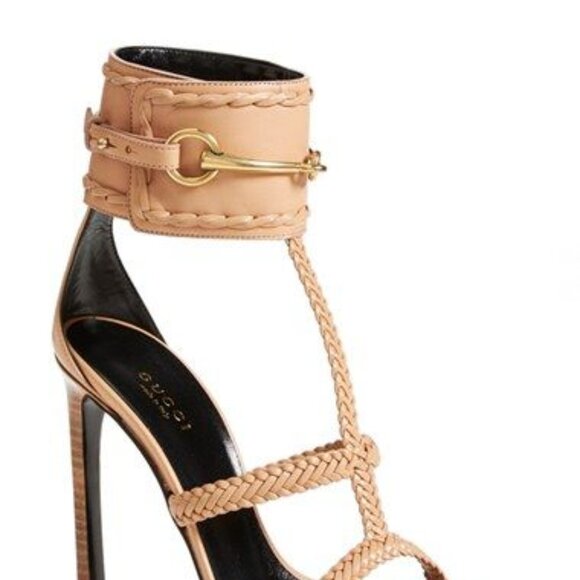 Gucci Ursula Ankle Strap Sandal,  Camellia (tan), Size 36, NIB - Picture 2 of 9